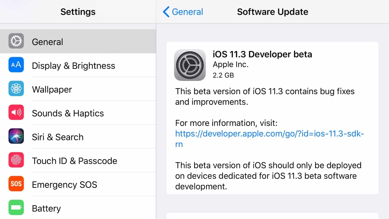 Apple releases first iOS 11.3, tvOS 11.3 developer beta