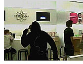 iPod silhouette guy dances at Apple Store