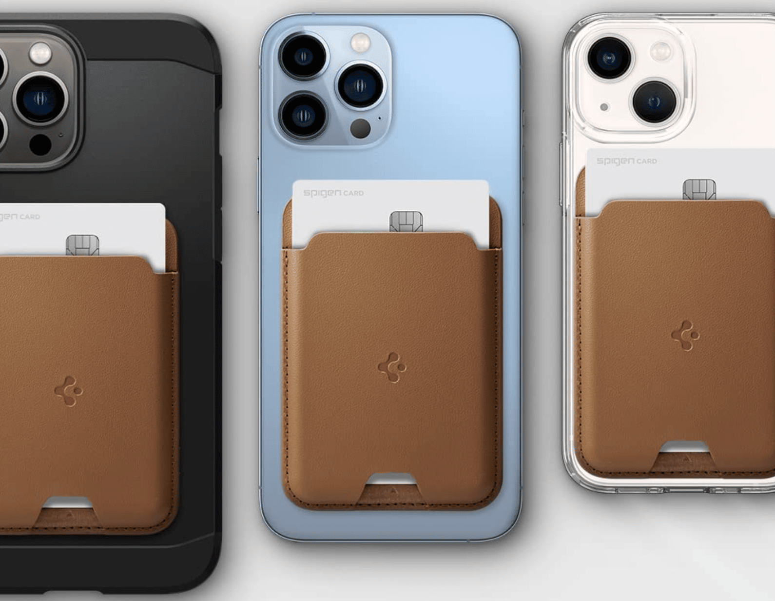 iPhone in a Spigen Vegan Leather MagSafe Wallet